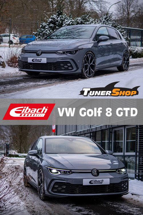 VW Golf 8 GTD avec ressorts courts Eibach